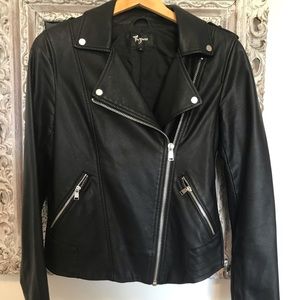 Faux leather jacket thyme maternity